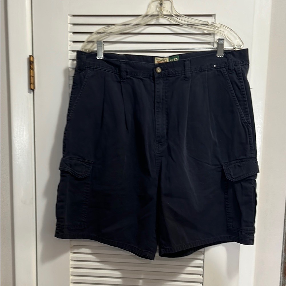 Black Cargo Shorts Relaxed Fit Soft Cotton Blend